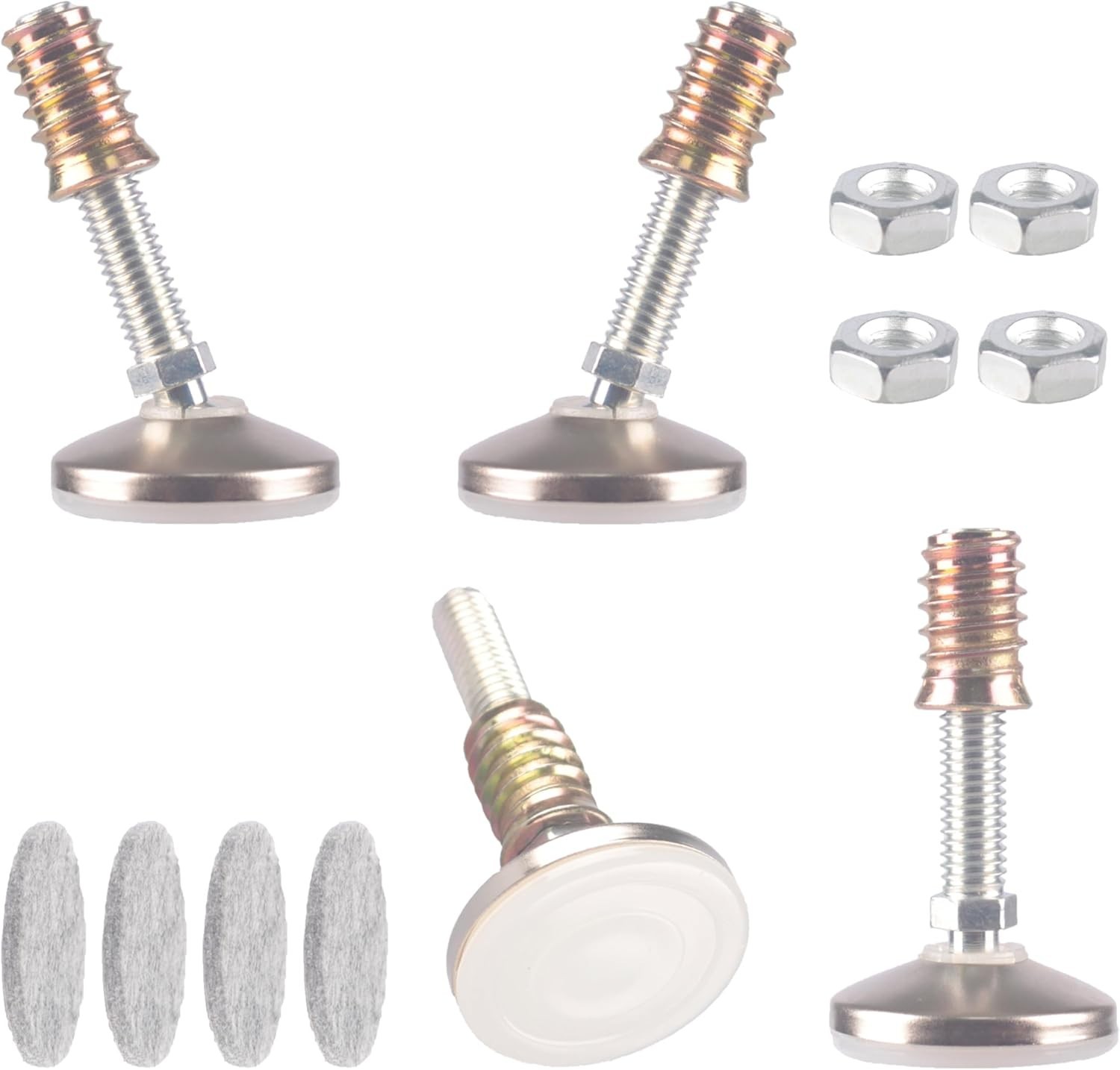 Furniture Levelers Swivel Feet,Angle Height Adjustable3/8-16 Nut Inserts Kits…