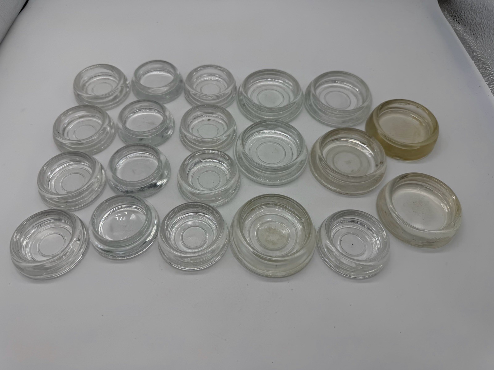20 Vintage Glass Furniture Movers Sliders Coasters 2 1/2” & 3”