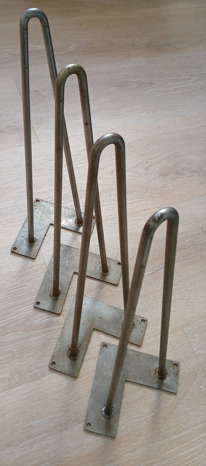 Vintage Mid Century Original Wrought Iron Hairpin Table Legs 12″ Set Of 4