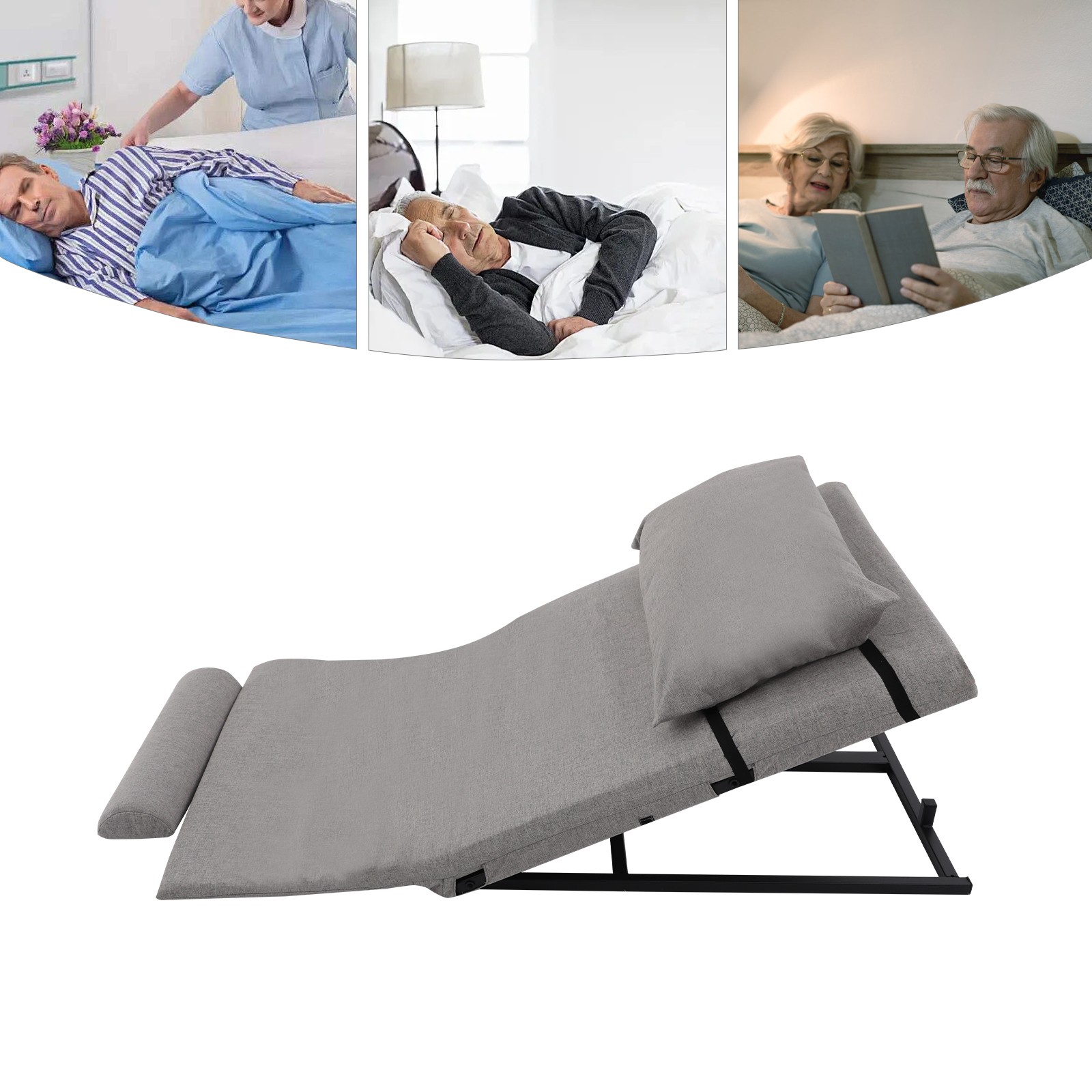 Electric Assisted Wake-up Relax Bed Electric Lifting Mattress Bed Backrest Grey