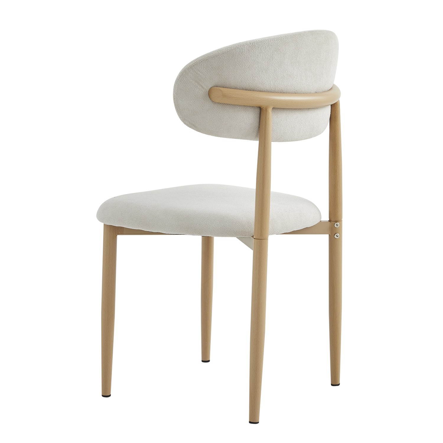 2PC Modern Upholstered Linen Dining Chairs W/Ergonomic Curved Back Kitchen Chair