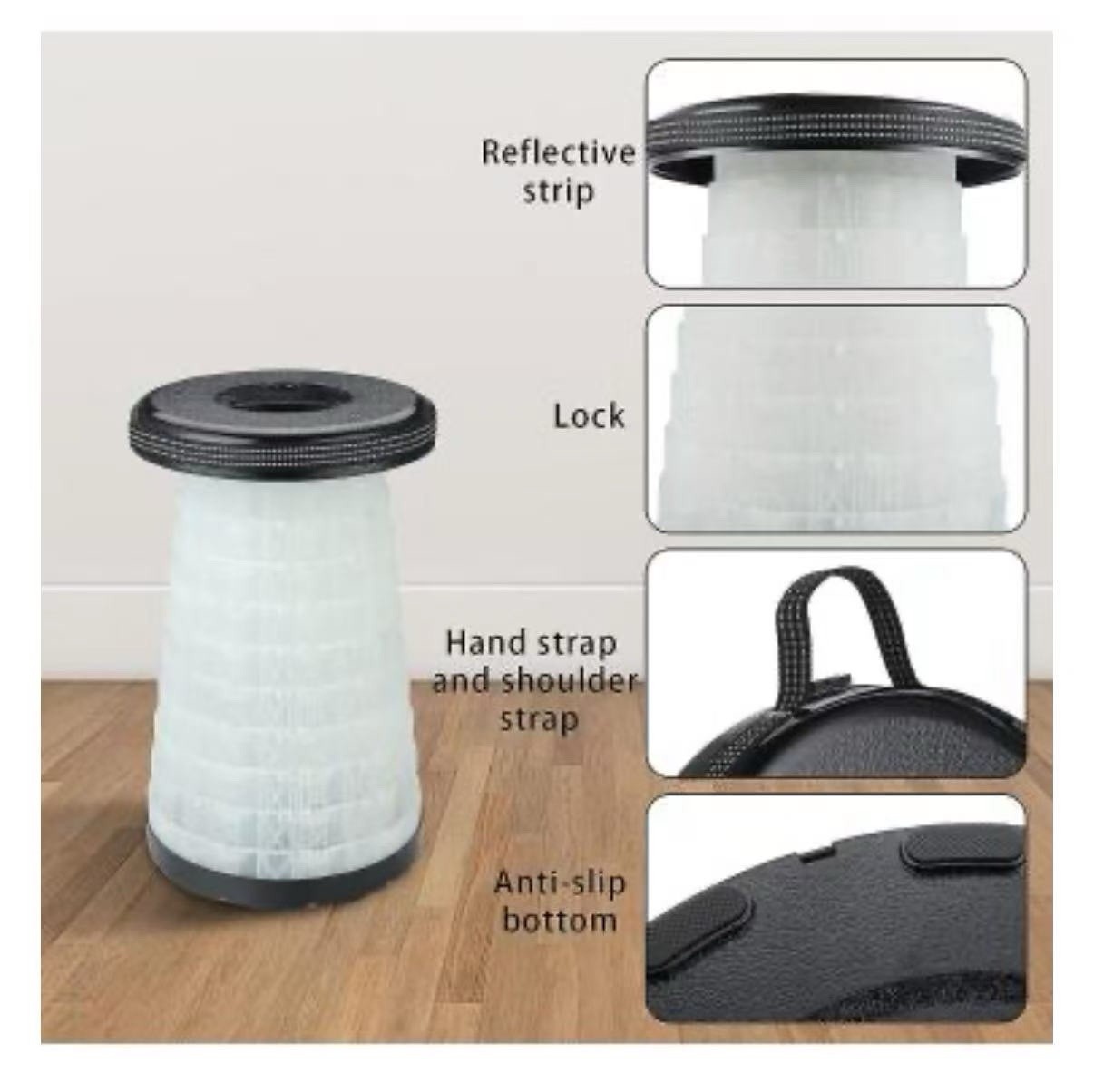 Folding Stool Portable Telescopic Chair Seat Camping Retractable Outdoor Fishing