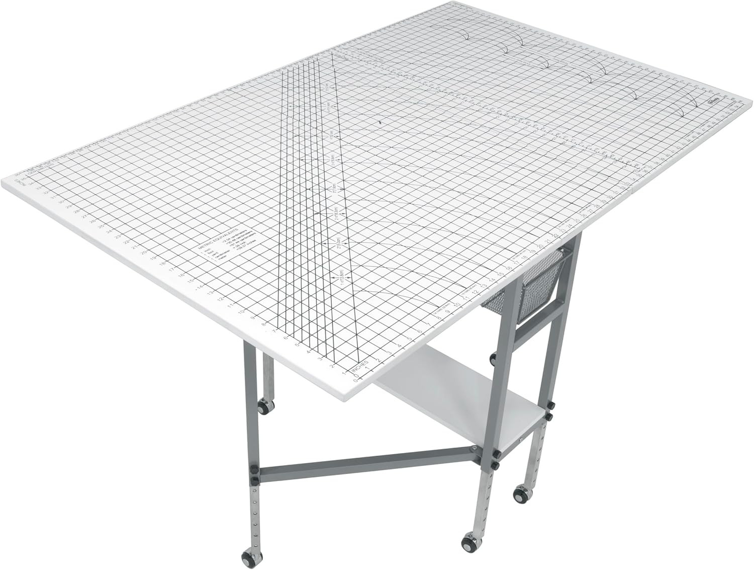 Foldable Hobby and Cutting Grid Table – 58.75″ W X 36.5″ D White Arts and Crafts