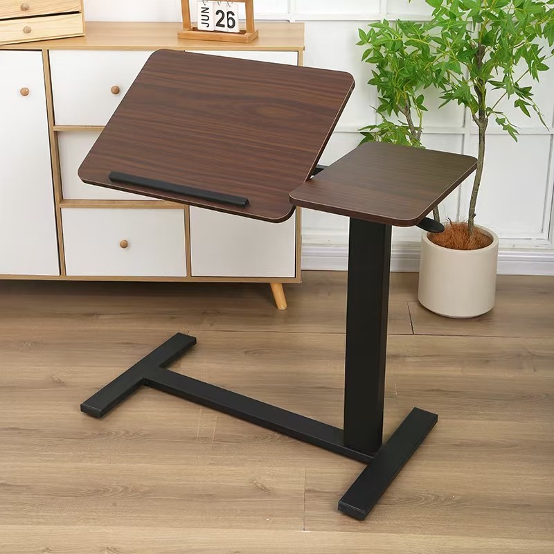 Modern Height Adjustable Overbed Table Side Table Tilting Bedside Desk w/ Wheels