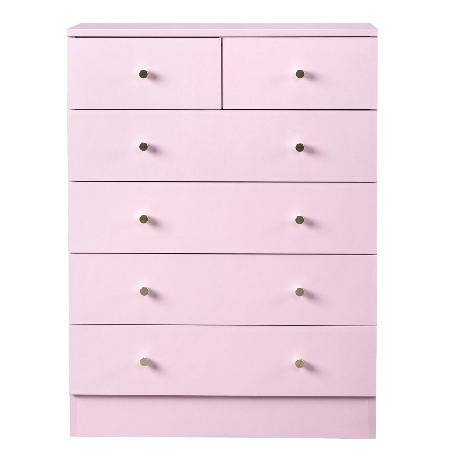 6 Drawer Dresser Pink Clothes Storage Cabinet Chest Of Drawer Kids Bedroom Stand