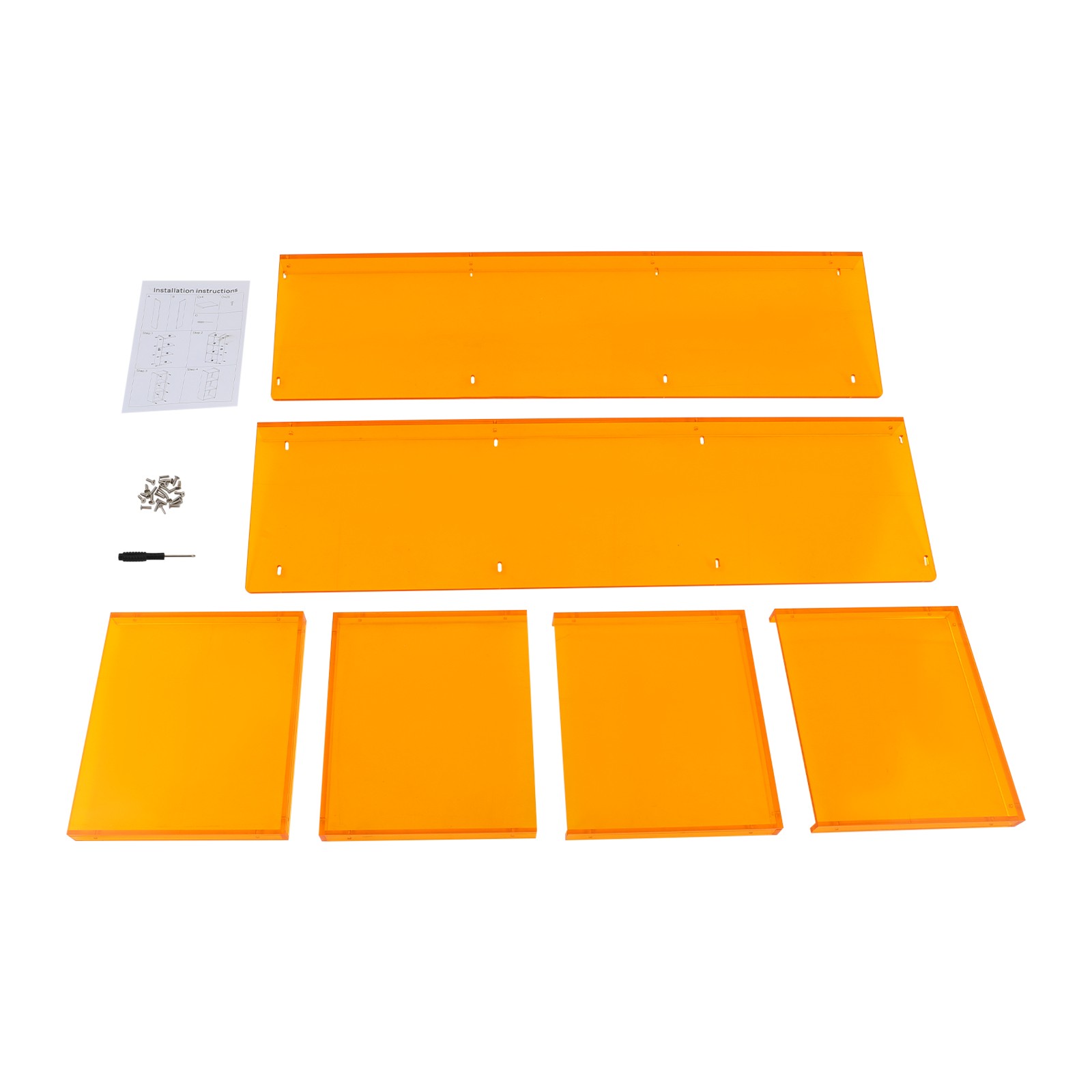 Orange Acrylic Storage Bookcase, Standing Display Bookshelf 43.3*13.8*11.8in