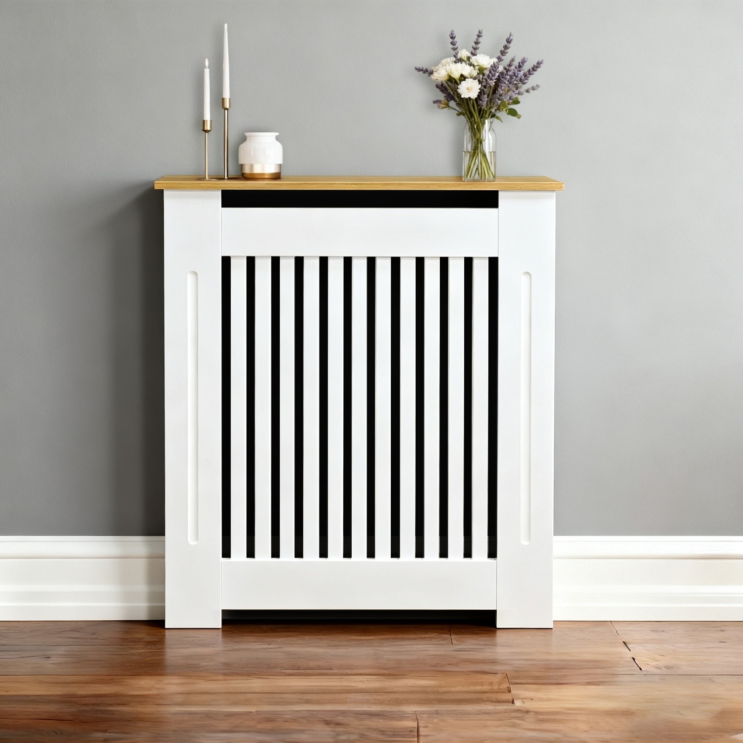 36” Tall Radiator Cover Wood Cabinet Decorative Heater Protector Grill Shelf