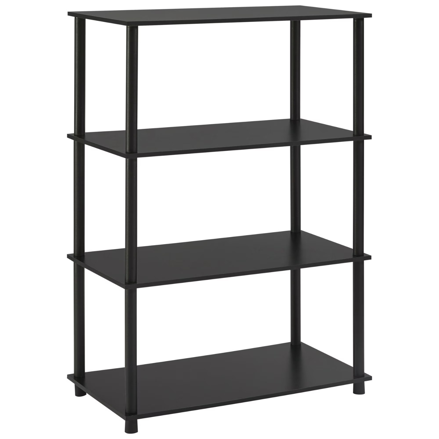Mainstays No Tools 4-Shelf Bookcase True Black Oak, 29.61″W x 15.55″D x 43.62″H