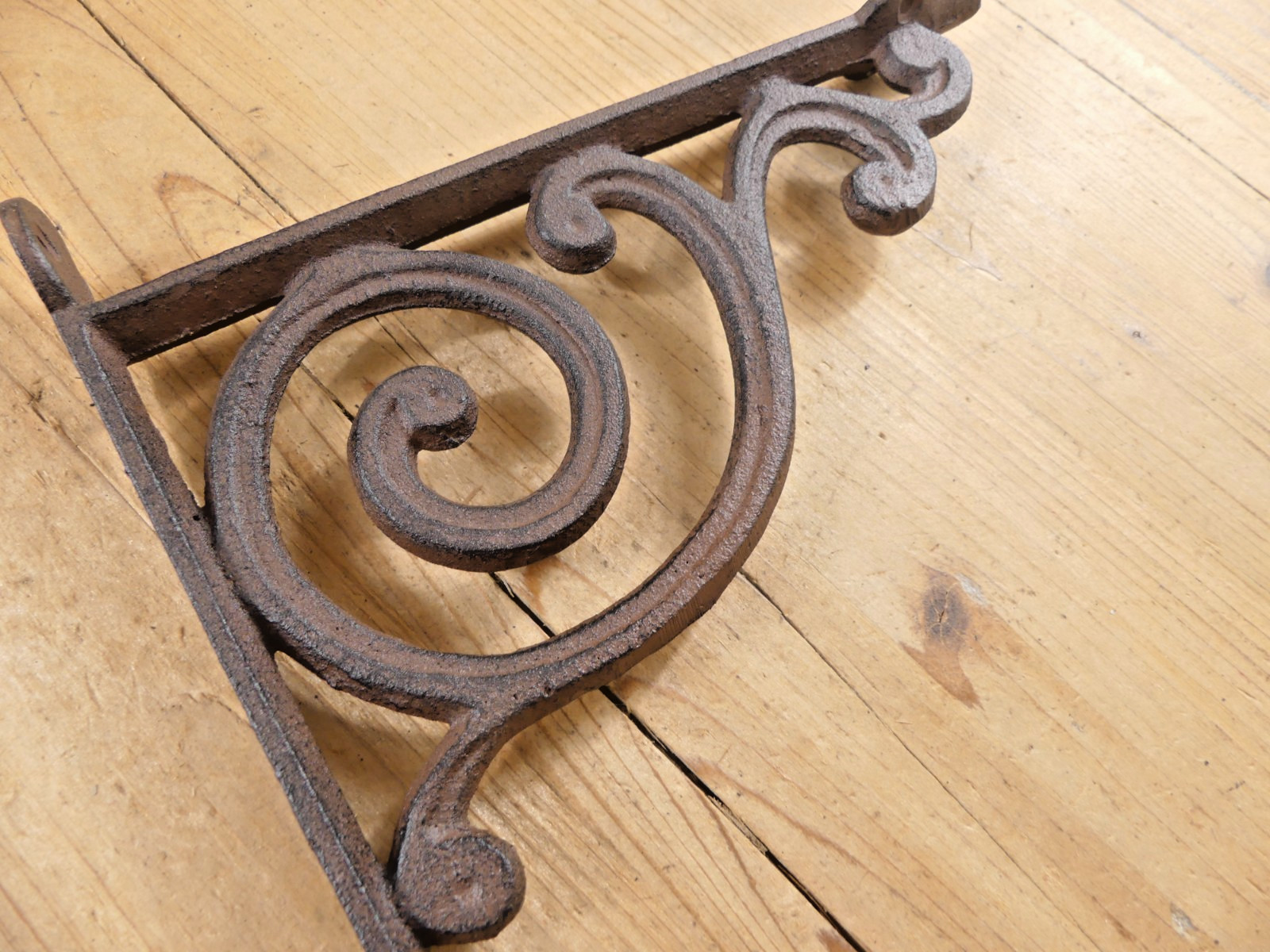 6 Large Shelf Brackets Braces Wall Mount Hook Cast Iron Garden Corbels Rustic