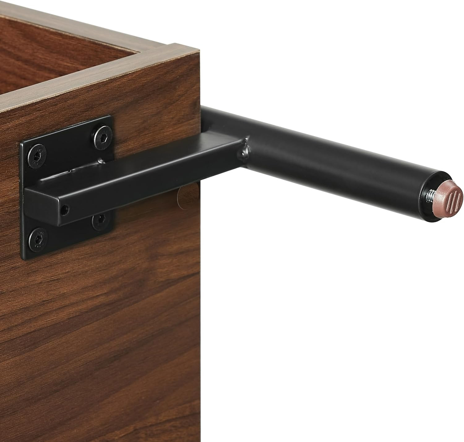 Modern Walnut Vinyl Record Storage Media Console & Turntable Stand