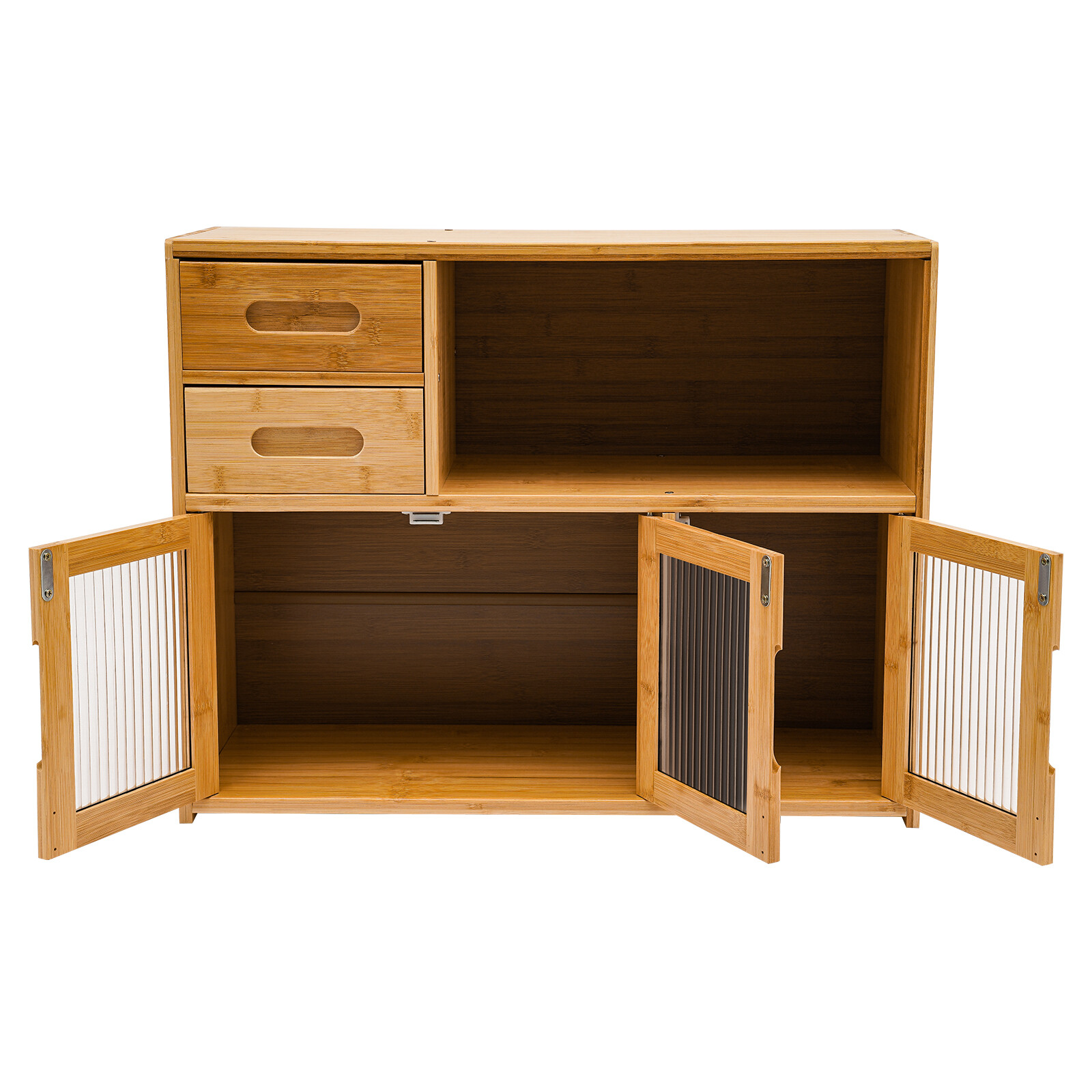 Bamboo Kitchen Storage Cabinet Sideboard Buffet Pantry with Doors Drawer Shelves