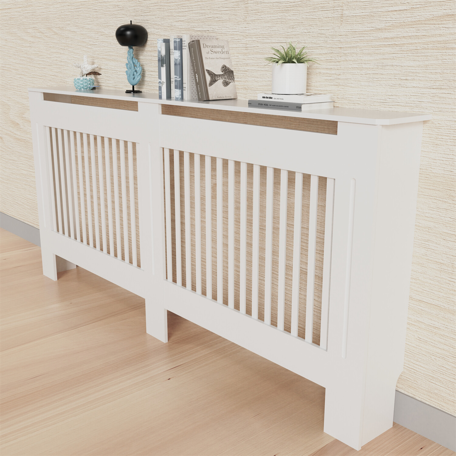 Extra Tall 92CM Radiator Cover MDF Cabinet Grill Shelf Fence Panel Furniture