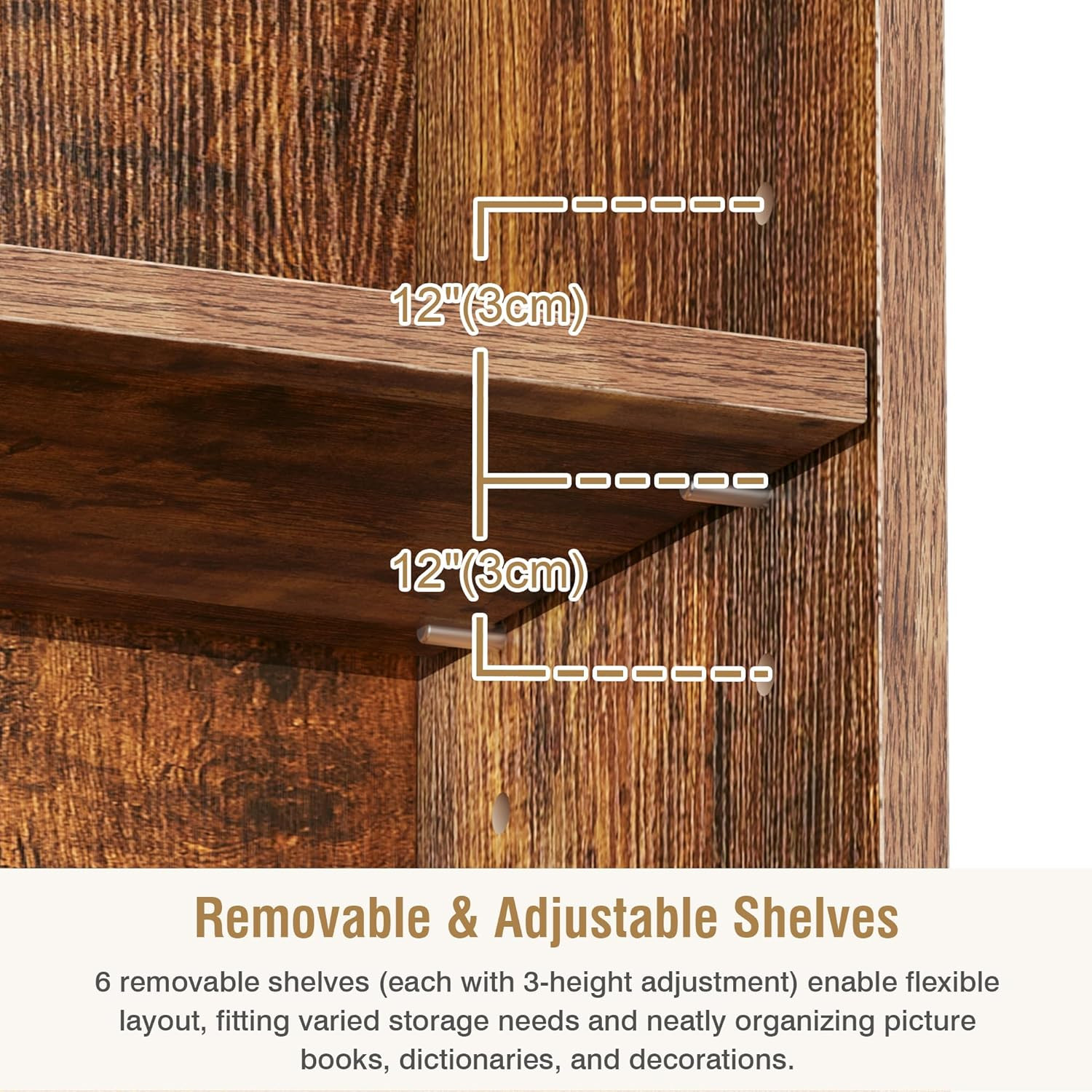 Narrow 6-Shelf Adjustable Storage Unit – Dust-Resistant, Ideal for Small Spaces
