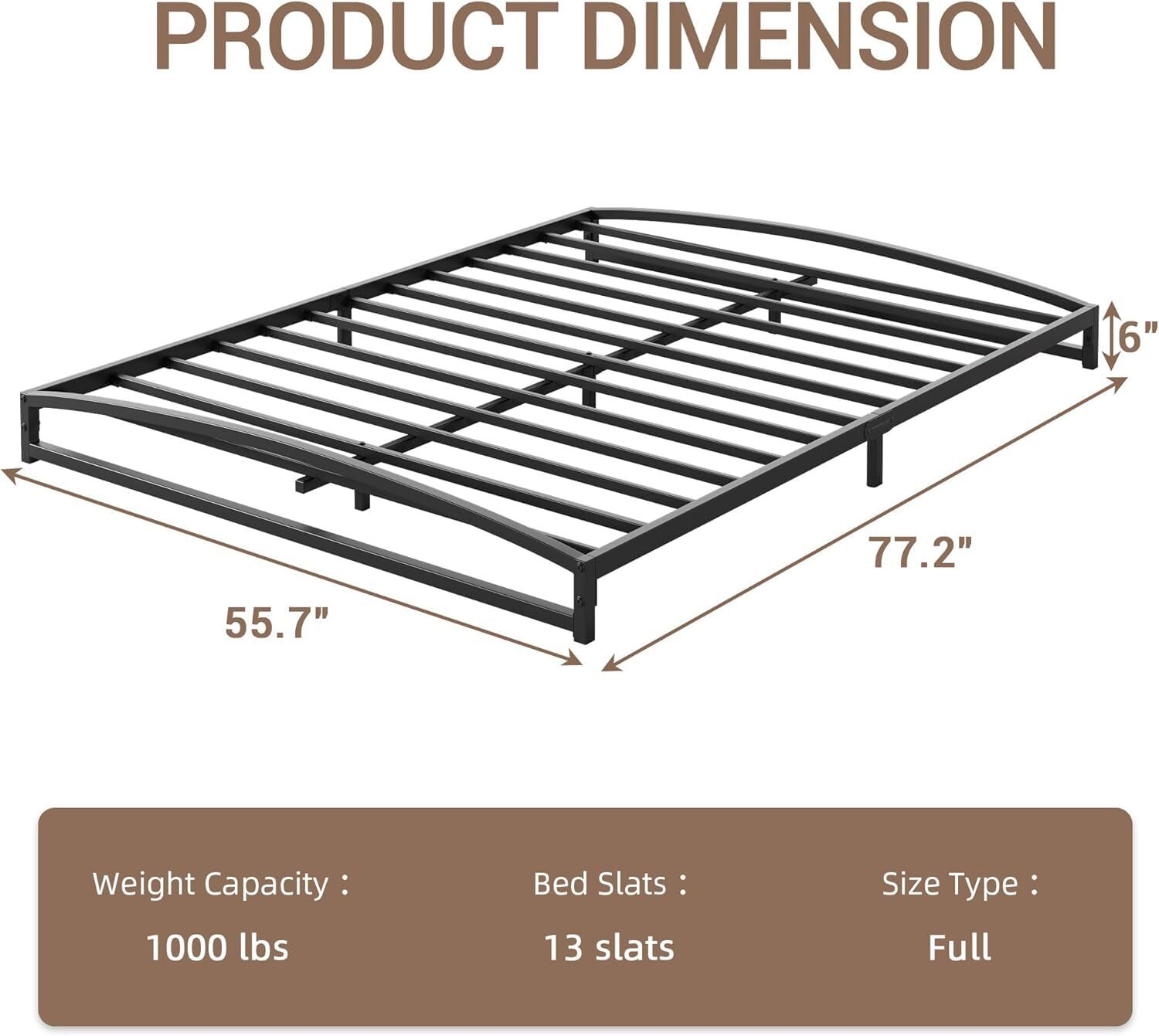King/Queen/Full/Twin Metal Platform Bed Frame, Heavy Duty Low Profile Bed Frame