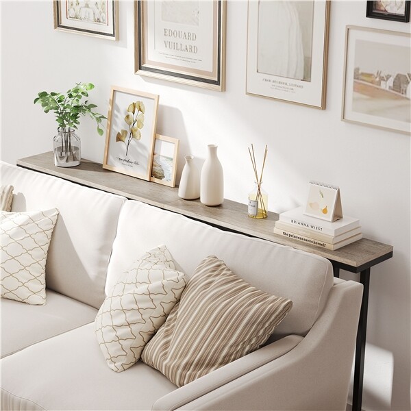 71 ” Narrow Long Console table Behind Couch Table for Living Room Hallway Gray