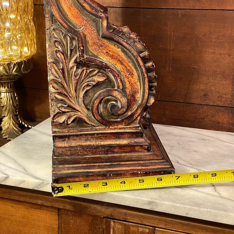 Wall Sconce Ornate Display Shelf Corbel 16.5″ Classic Vintage Wood Style Resin