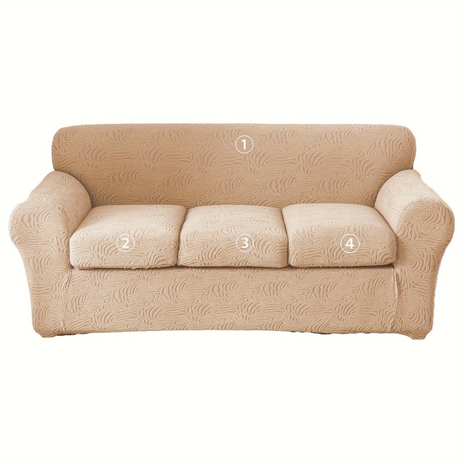 Three-piece leopard print jacquard elastic fabric armchair cover, including seat