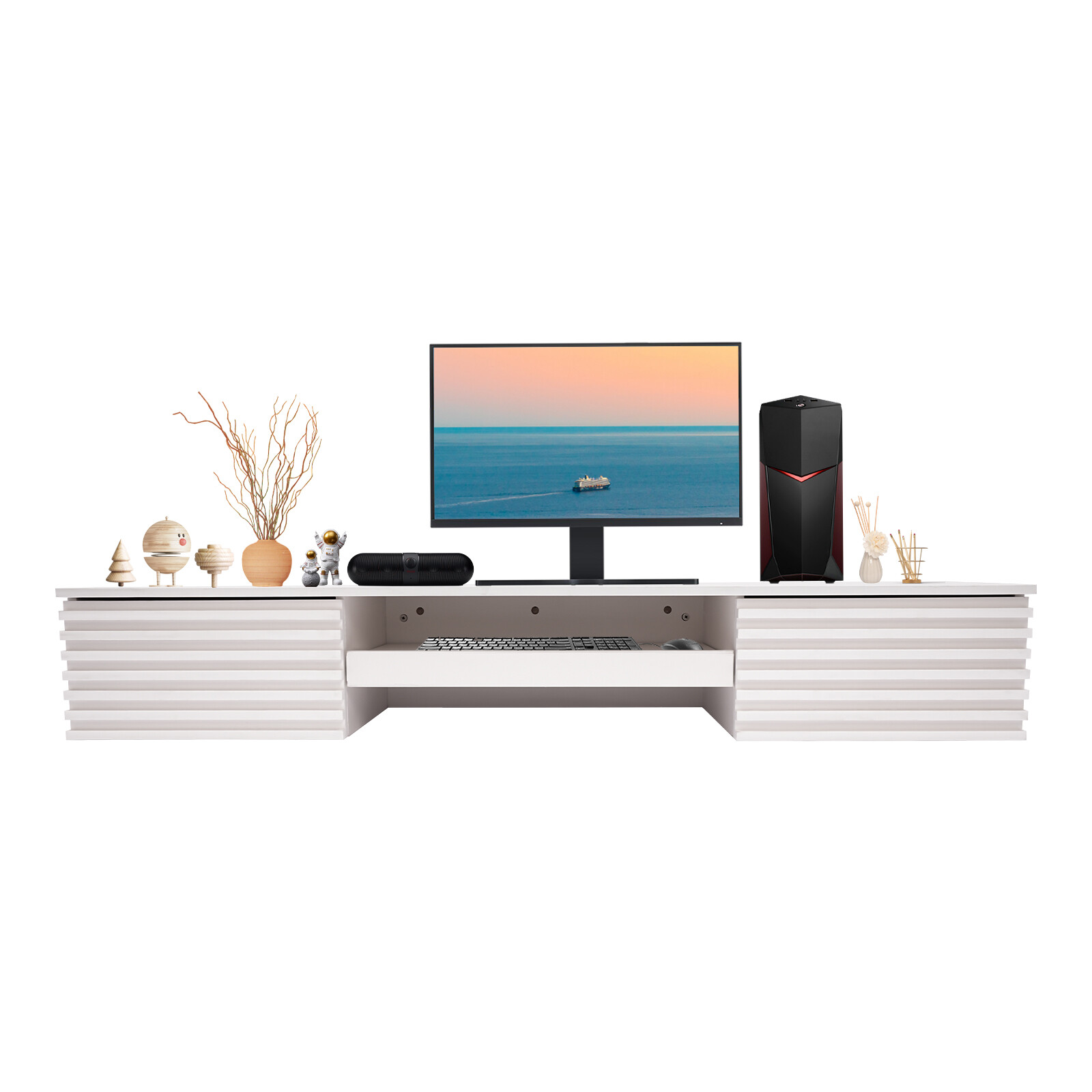 Wall Mounted Desk, Wall Mounted Desk with Pull Out Drawer, Wall Organizer
