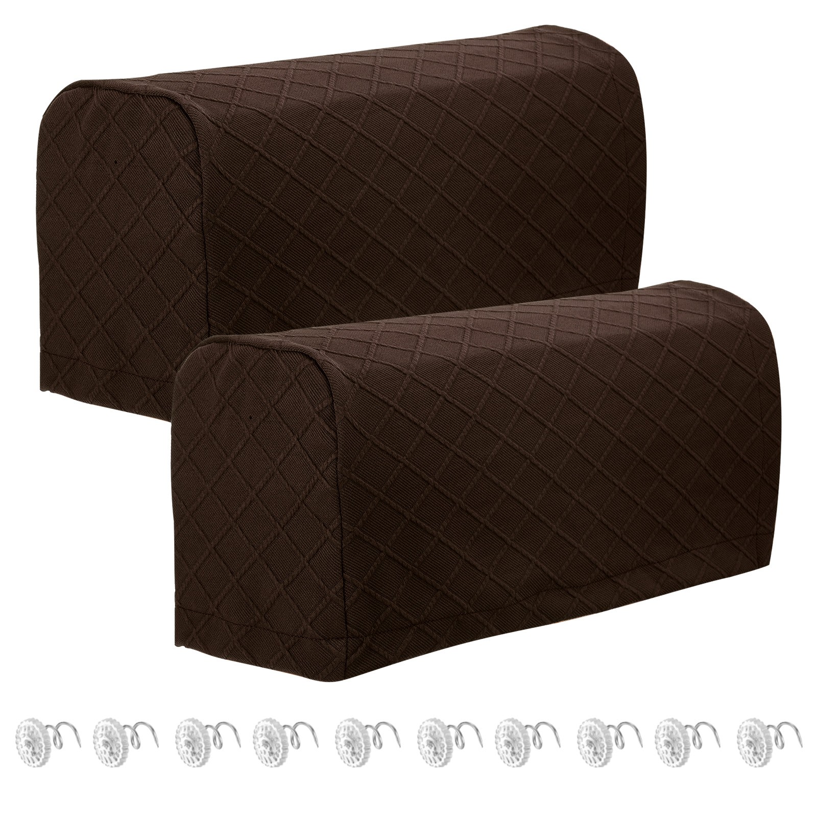 2sets Sofa Armrest Cover Stretch Arm Cover for Recliners Sofa Coffee