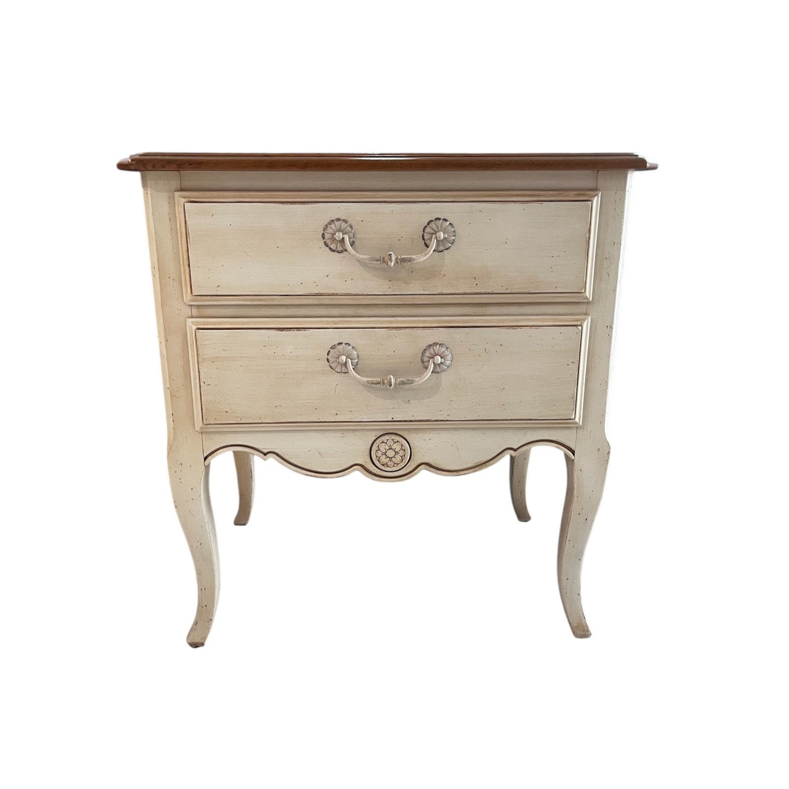 Ethan Allen French Country Nightstand End Side Table Antique White