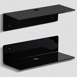 9 Inch Acrylic Floating Shelf No Drill Adhesive Wall Shelf Set of 2 for Funko