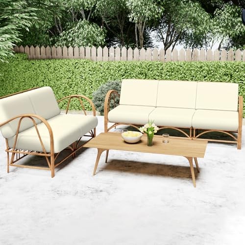 Printed Couch Cushion Covers, Stretch Soft Couch Covers for Sofa, 1 Pack Cream