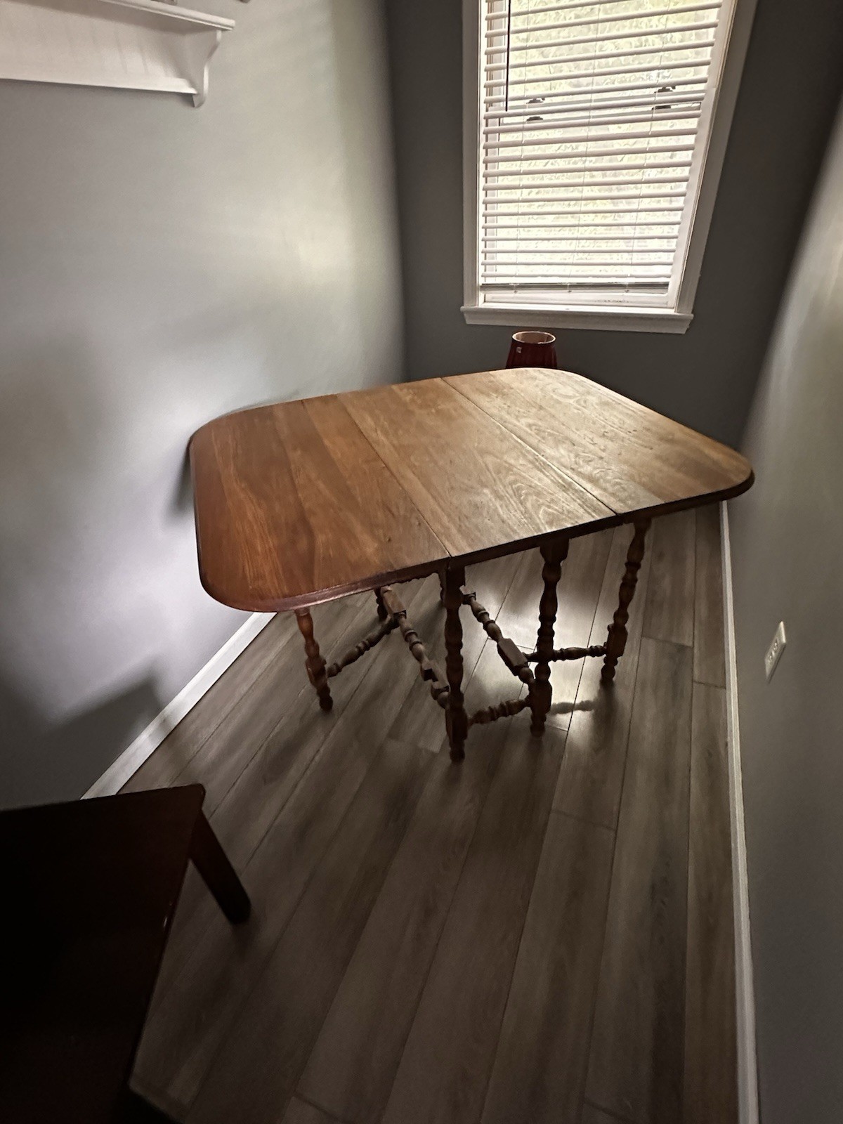 Drop Leaf Antique Drop Leaf Walnut Wood Table Brown Natural Finish 46x36x30