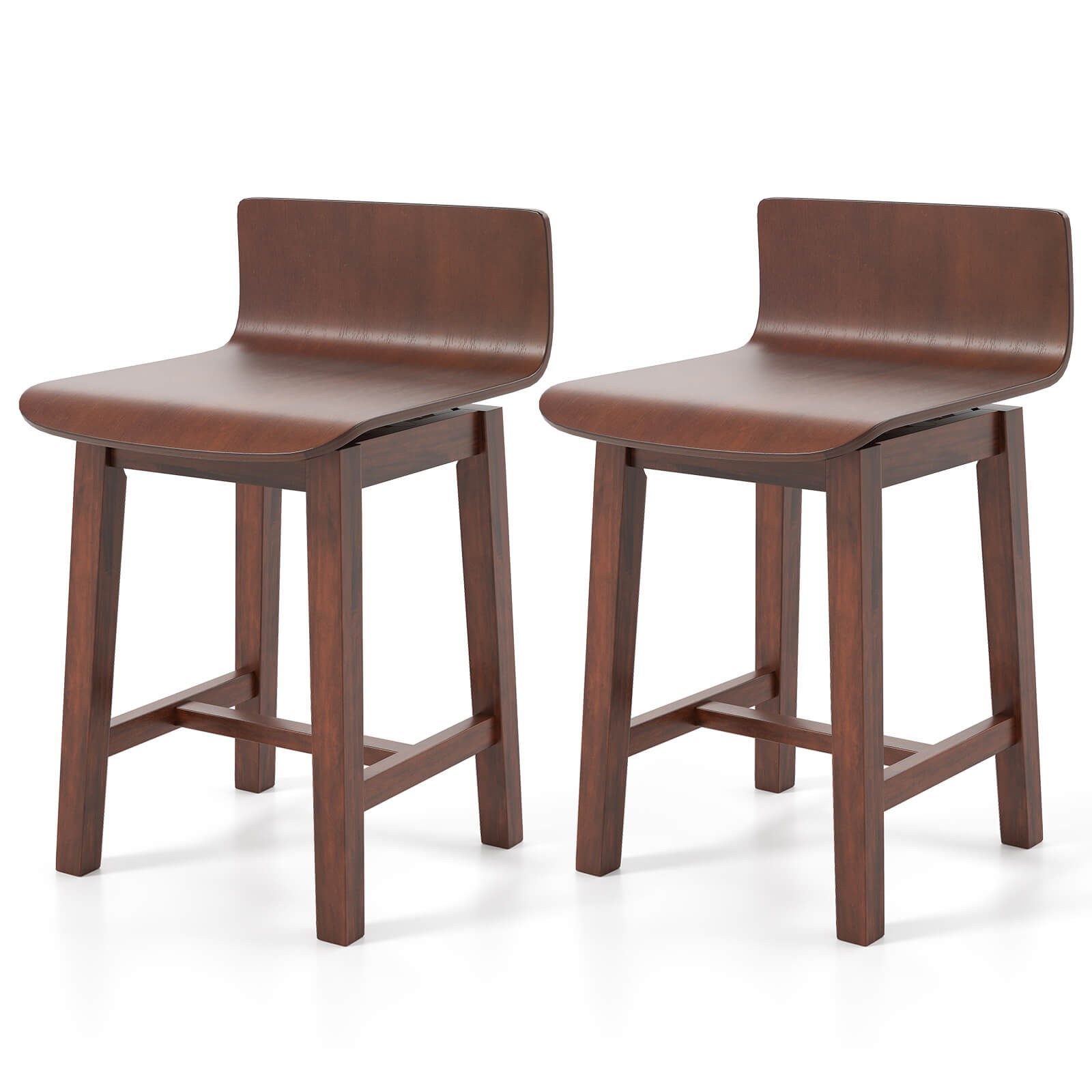Swivel Dining Chair Set of 2 Farmhouse Wooden Kitchen Chairs Armless Side Chairs