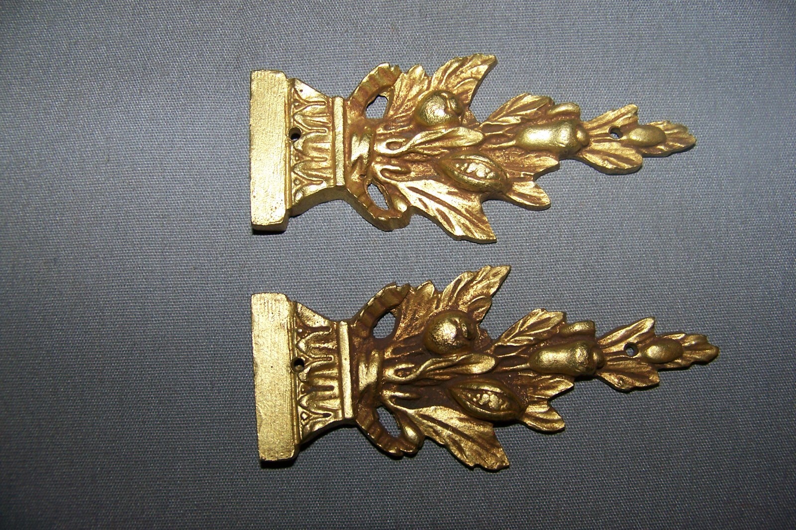 Two, SMALL, Vintage, Solid Brass, Decorative Ormolu – See Tone Description