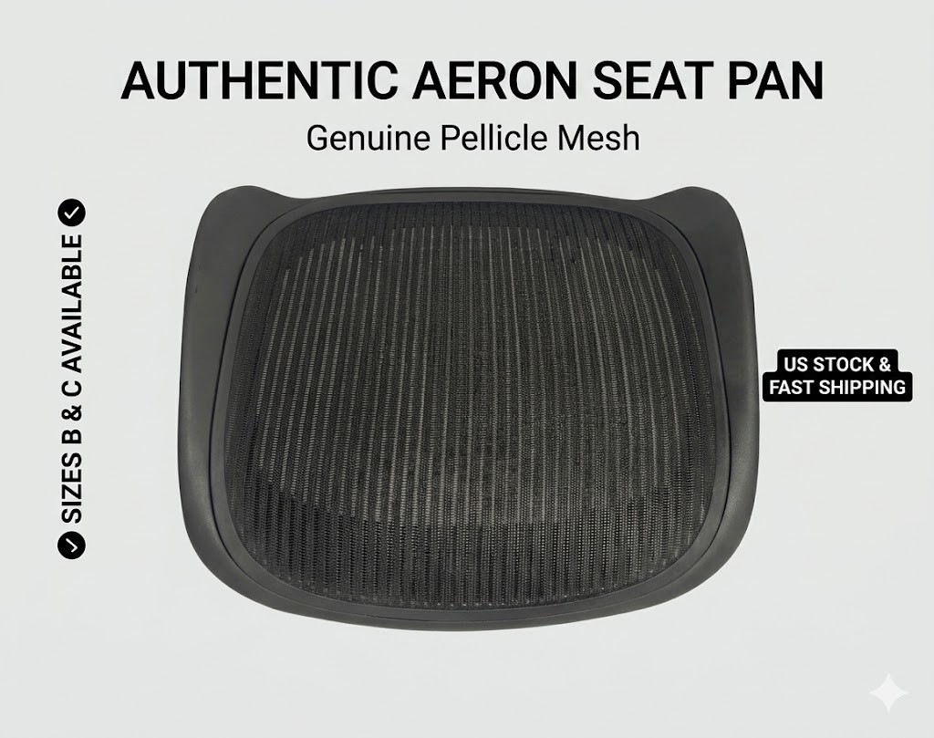 Genuine Seat Mesh & Frame for Herman Miller Aeron Classic Size B & C Black