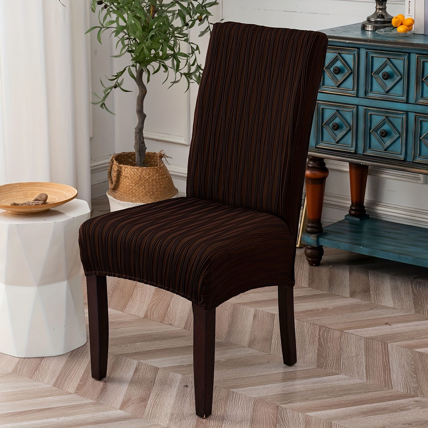 4/6 piece flexible washable dining chair cover for family kitchen banquet hotels