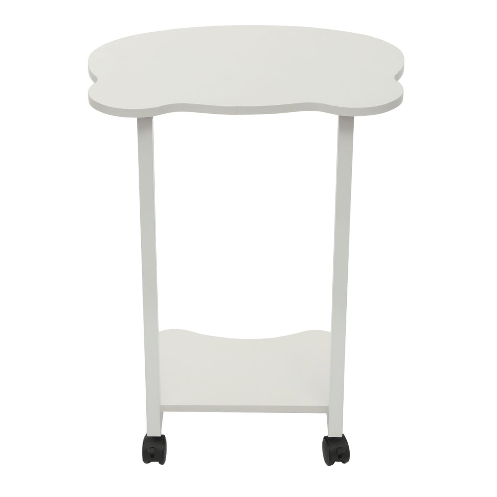 C Shaped Side Table w/ Wheels End Table for Small Space C Table for Couch Sofa