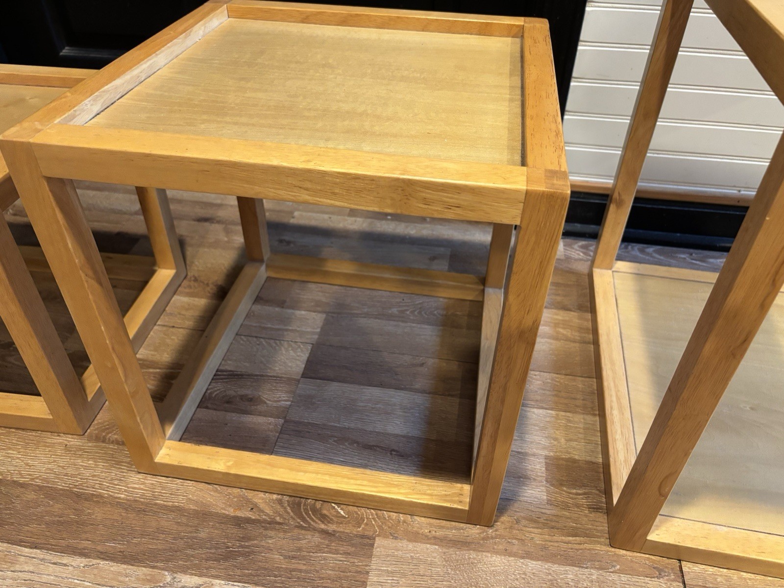 Vintage Mid Century Modern Nesting Tables Set of 4 Solid Wood Side Tables