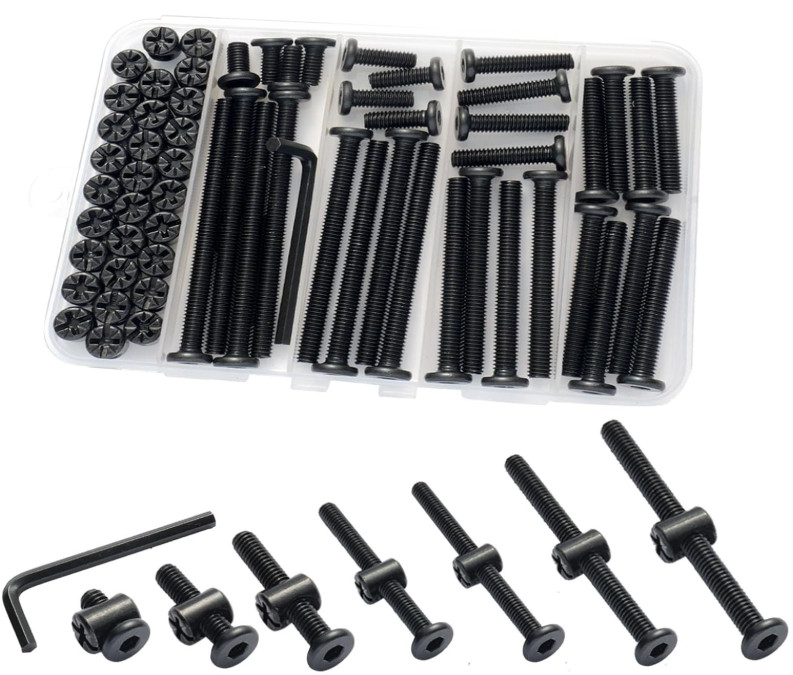 32PCS Crib Screws Hardware Kit Baby Bed Frame Bolts Barrel Nuts M6 Set