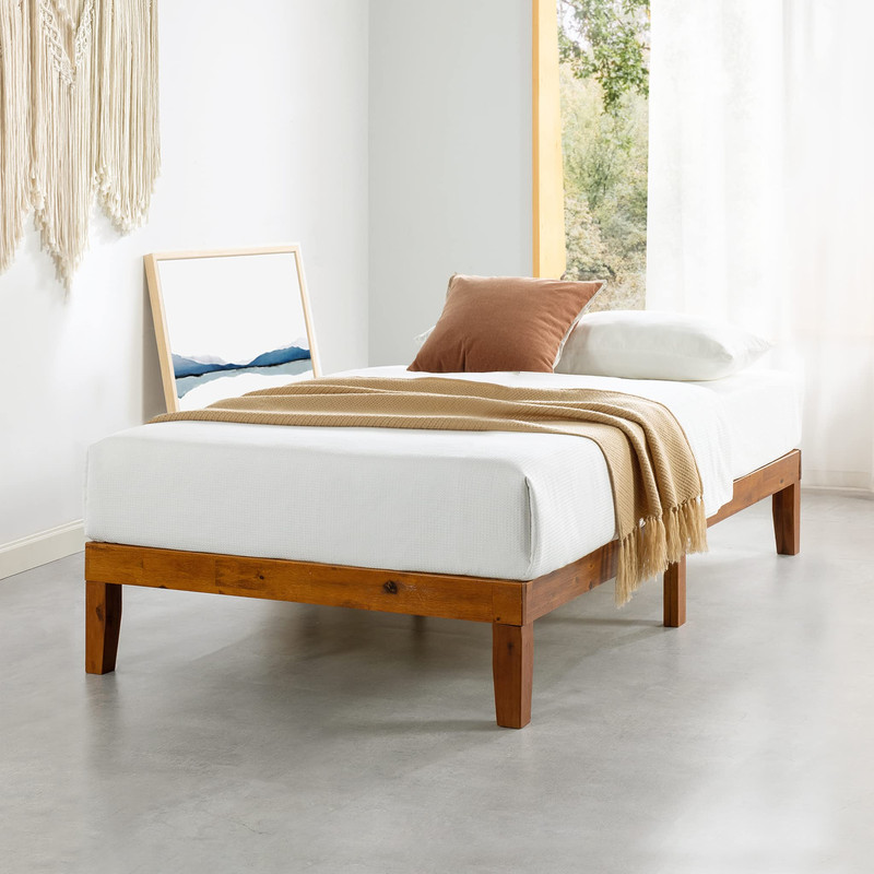 Mellow Naturalista Classic 12-Inch Solid Wood Platform Bed Wooden Slats No