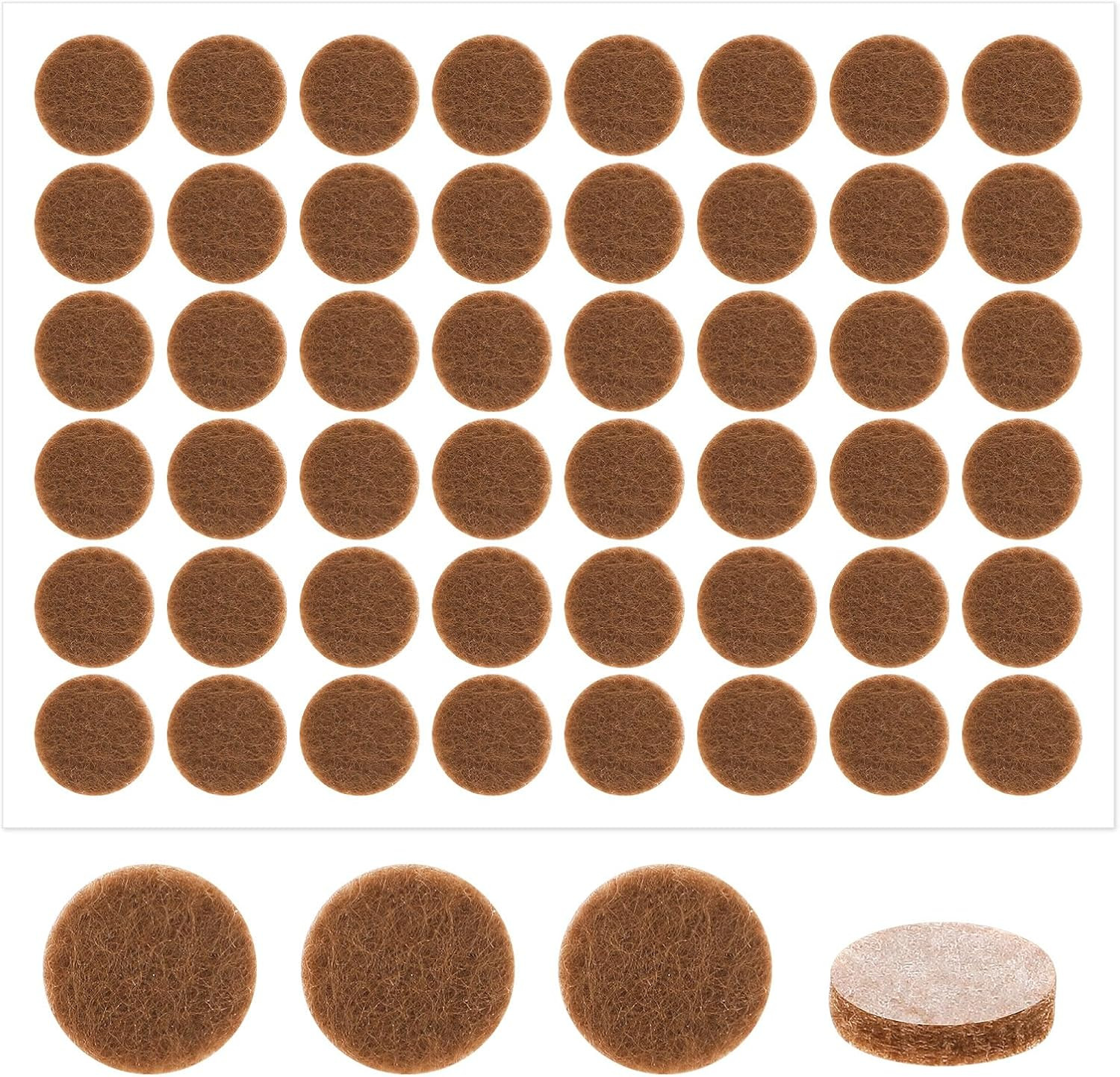 48 Pcs Felt Cabinet Door Bumpers, 1/2 Inches Diameter Self Adhesive Felt Pads Br