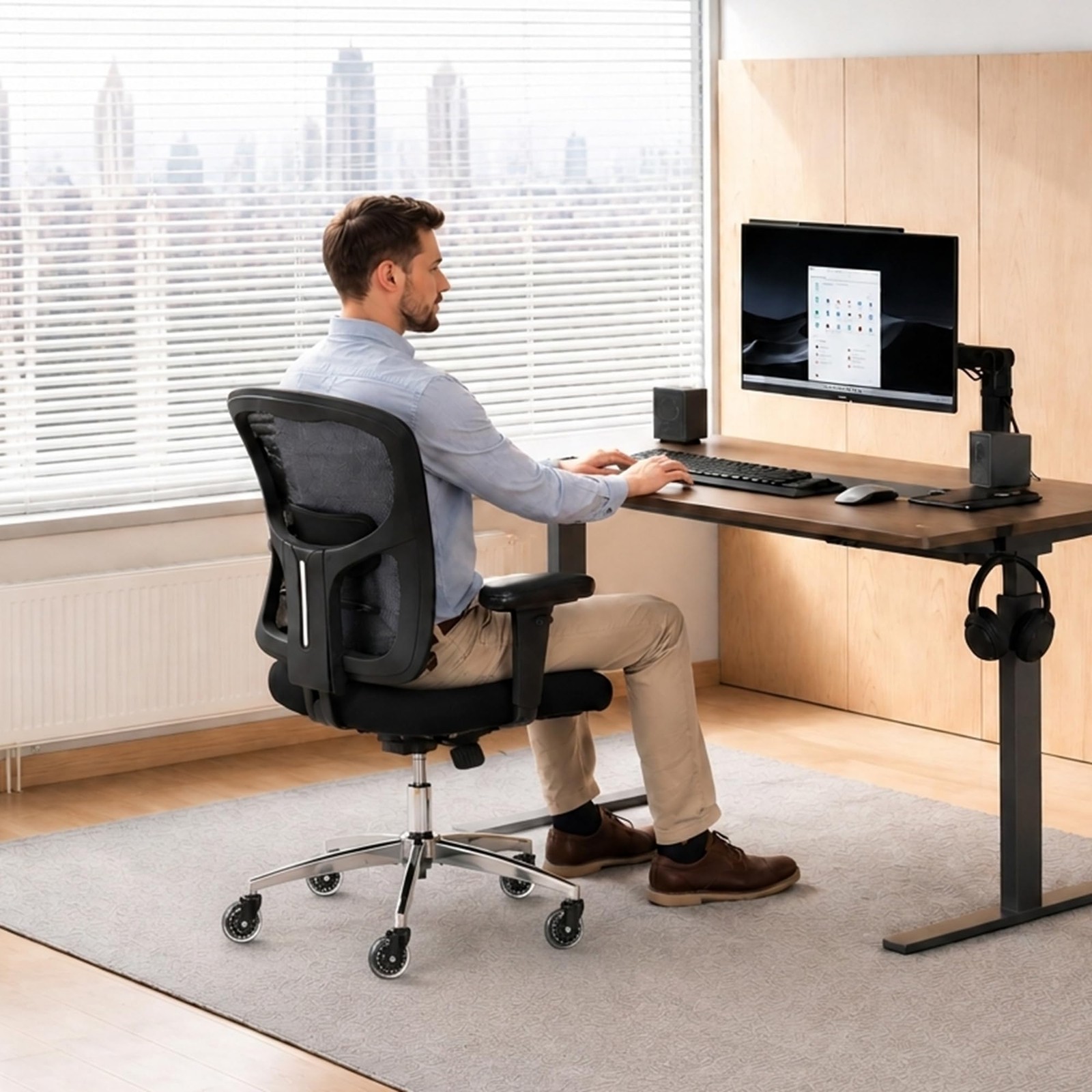 Bigroof Big and Tall Office Chair 600lbs, Black