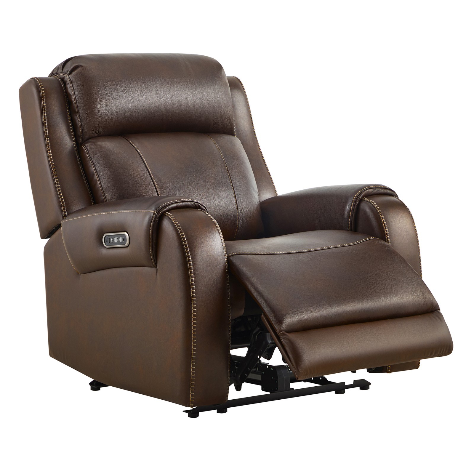 CHITA Genuine Leather Power Recliner, Wall Hugger w/ Power Headrest, USB/Type-C