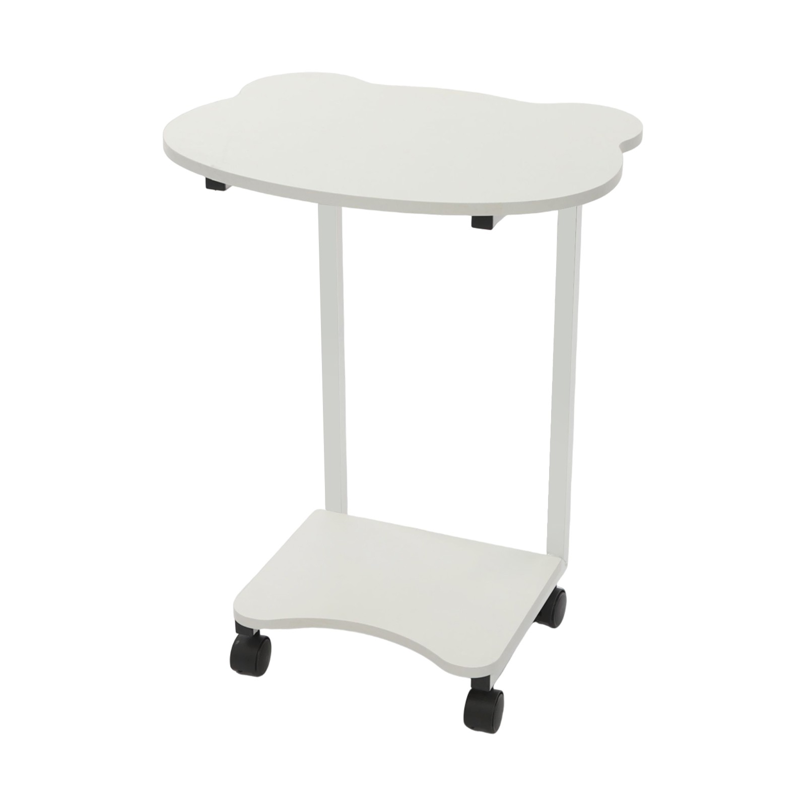C Shaped Side Table w/ Wheels End Table for Small Space C Table for Couch Sofa