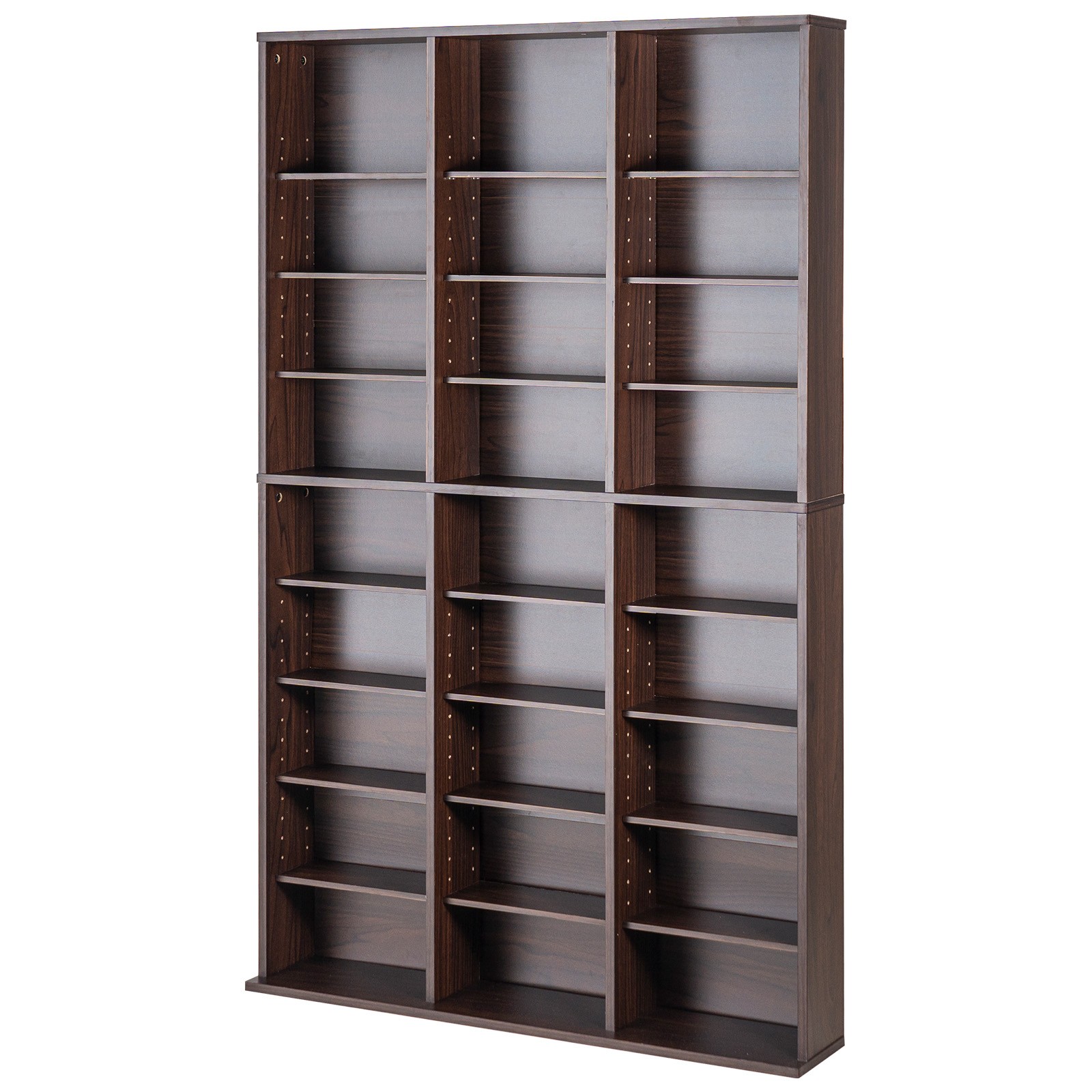 Uimoso Media Storage Cabinet with 9 Adjustable Shelves for 756 CDs, Espresso