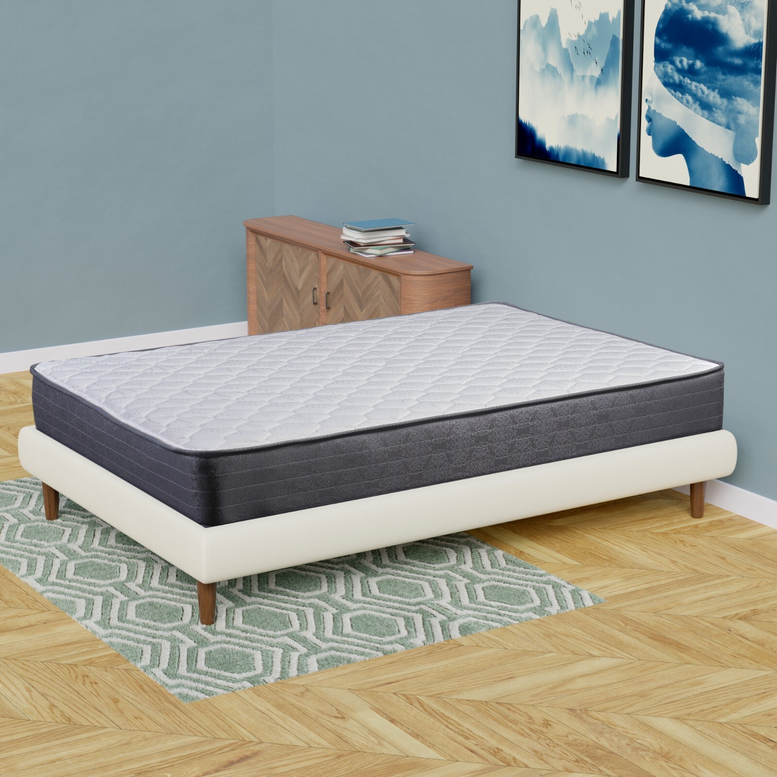 Continental Sleep, 9-Inch Medium Firm Memory Foam Pocket Coil Hybrid Mattress.