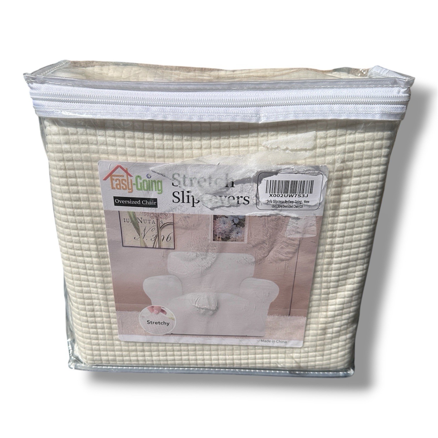 Easy-Going Stretch Slipcover for Oversized Chair in Cream NEW IN BAG