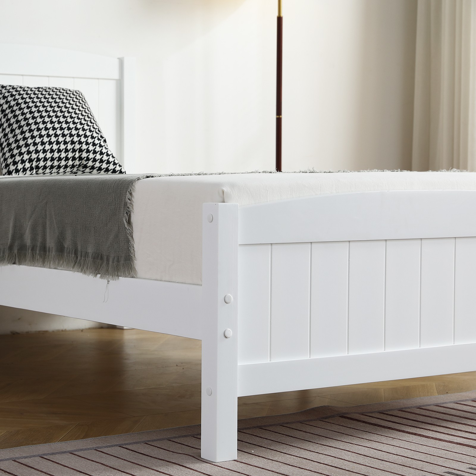 FCH Twin Pine Single-Layer Core Vertical Stripe Full-Board Curved Bed Head With