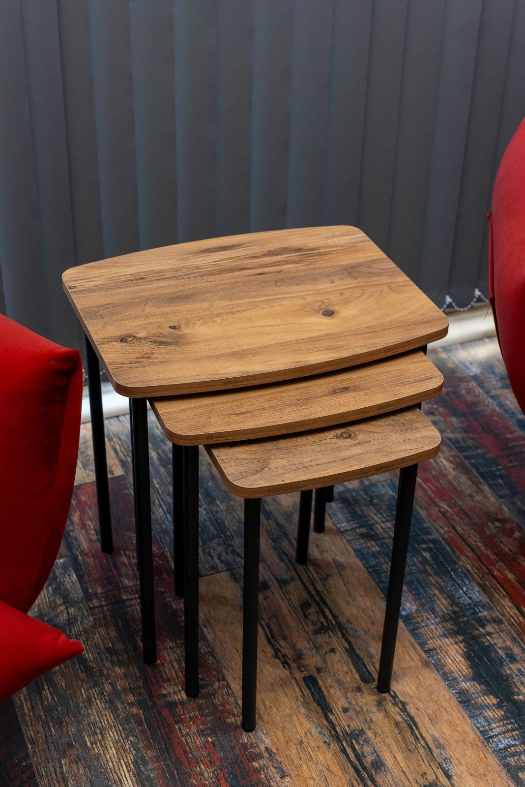 3-Piece Nesting Table Set, Space-Saving Living Room Side Tables