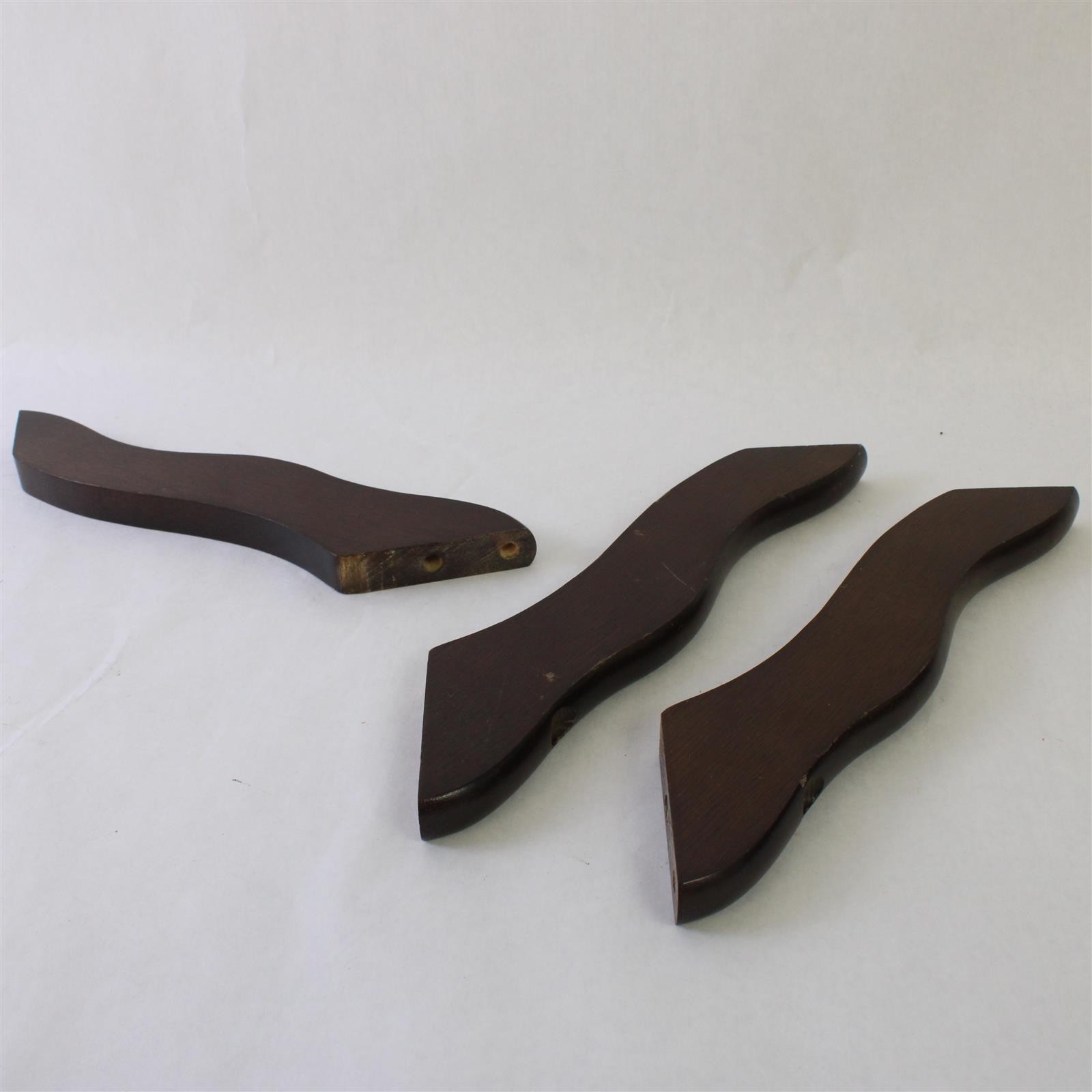 Lot of 8 Dark Curved Wooden Furniture Legs 11.5in Used Sofa Chair Cabinet