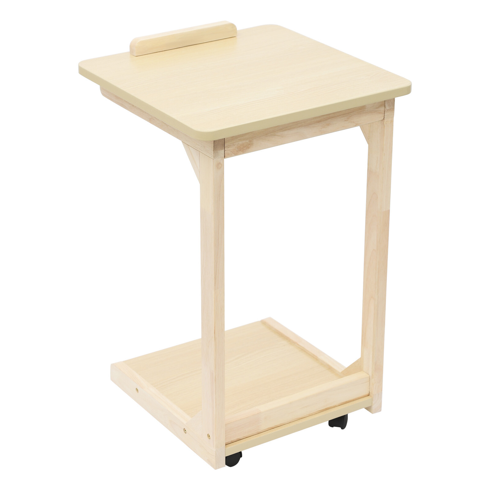 Modern Style Solid Wood Side Table Apartment Flip Cover Coffee Table Wheeled