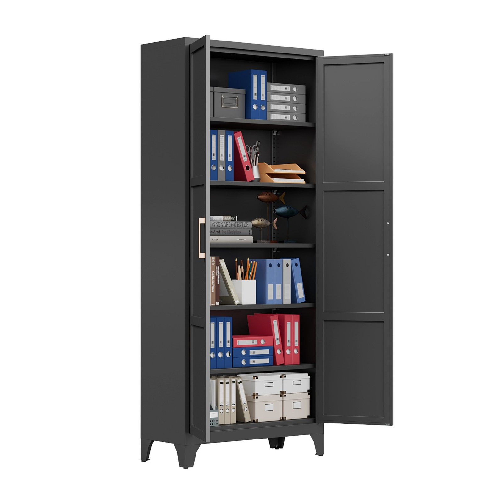 Metal Kitchen Pantry Storage Cabinet with 5 Shelves Garage Storage Cupboard Home