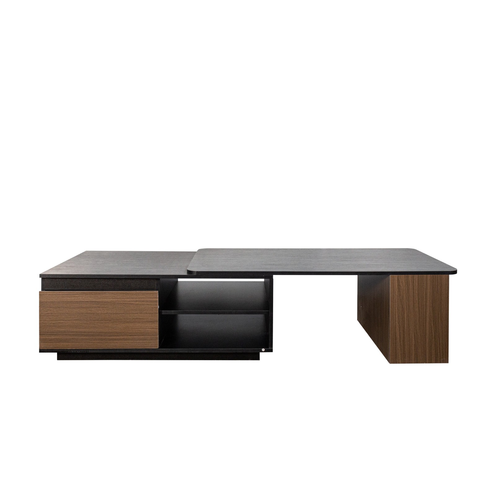 Extendable Coffee Table with 2 Storage Drawers, Adjustable Length