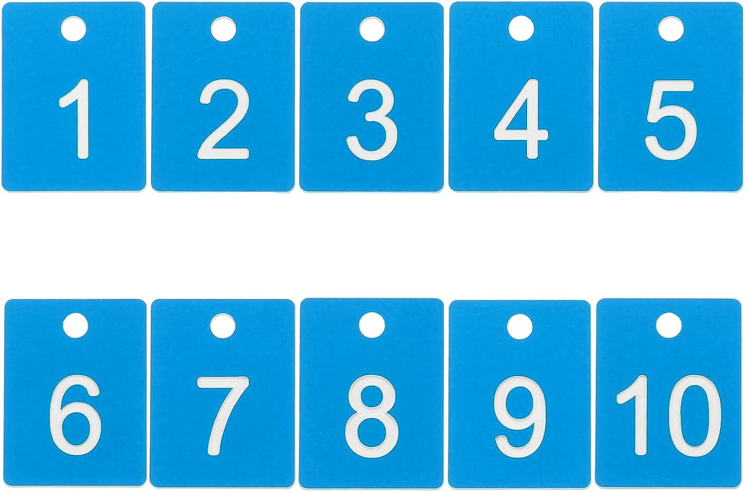 10PCS Rectangle Number Tags 1-10, 3x4CM Number Key Tags Plastic Numbered with…