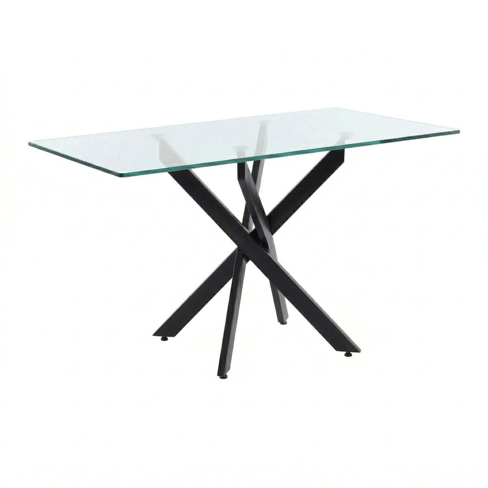 Rectangular Dining Table,47.24″ Glass Dining Table Modern Kitchen Table